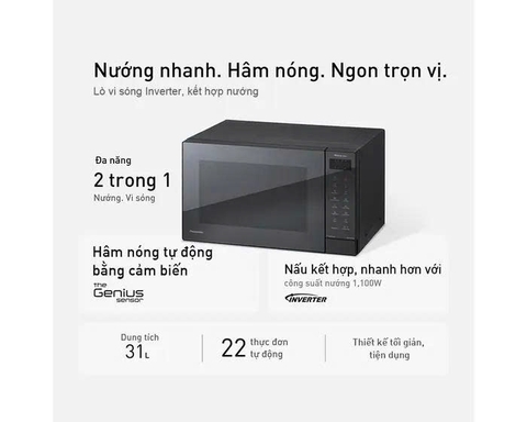 Lò vi sóng Panasonic Inverter kết hợp nướng NN-GT65QBYUE