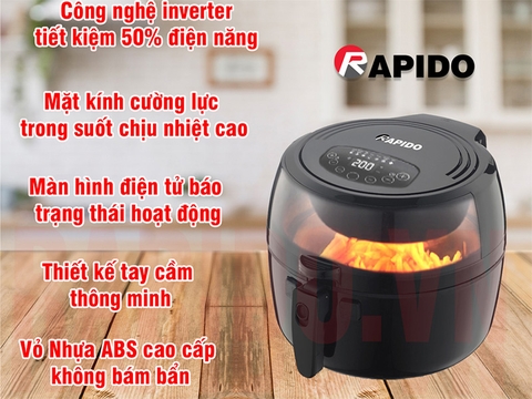 Nồi chiên không dầu Rapido 6.5 Lít RAF6.5D
