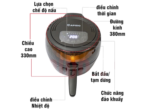 Nồi chiên không dầu Rapido 6.5 Lít RAF6.5D