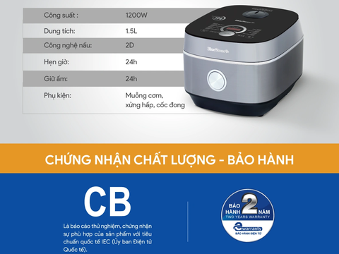 Nồi cơm điện cao tần BlueStone RCB-5995 (1.5 lít, 1.200W)