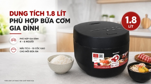 Nồi cơm điện tử áp suất Sharp 1.8 lít KS-TW181V-B
