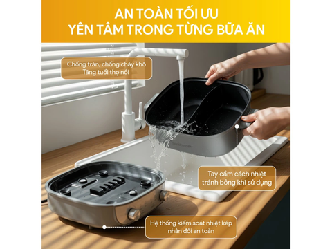 Nồi lẩu điện đa năng BlueStone MPB-7257 (5 lít, 1.850W)