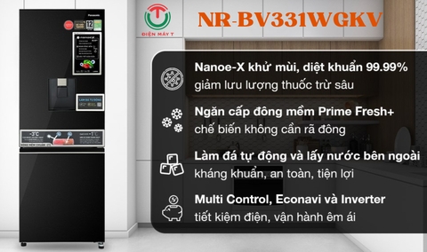 Tủ lạnh Panasonic Inverter 300 lít NR-BV331WGKV