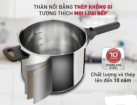 Nồi áp suất cơ inox Tefal Secure 5 Neo P2530737 / P2530750