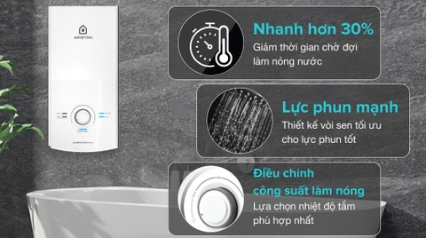 Máy nước nóng trực tiếp Ariston 4500W AURES PREMIUM 4.5 ( không bơm )