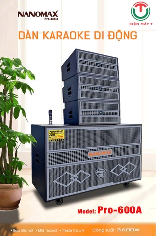 Loa Kéo Bình & Điện Nanomax Pro-600A Bass Đôi 50cm 3600w