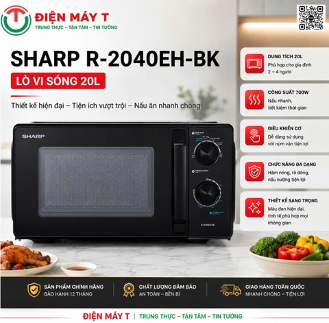Lò Vi Sóng 20L Sharp R-2040EH-BK