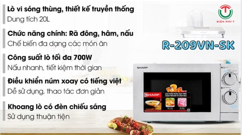 Lò vi sóng Sharp R-209VN-SK 20 lít