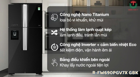 Tủ lạnh Hitachi Inverter 540 lít R-FW690PGV7X (GBK)