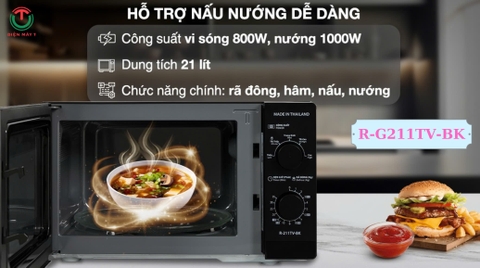 Lò vi sóng có nướng 21 lít Sharp R-G211TV-BK ( SL )