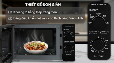 Lò vi sóng có nướng 21 lít Sharp R-G211TV-BK ( SL )