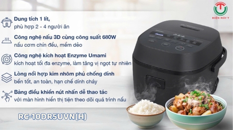 Nồi cơm điện tử Toshiba 1 lít RC-10DR5UVN(H)