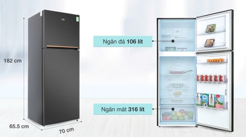 Tủ lạnh Beko Inverter 422 lít RDNT470I50VK