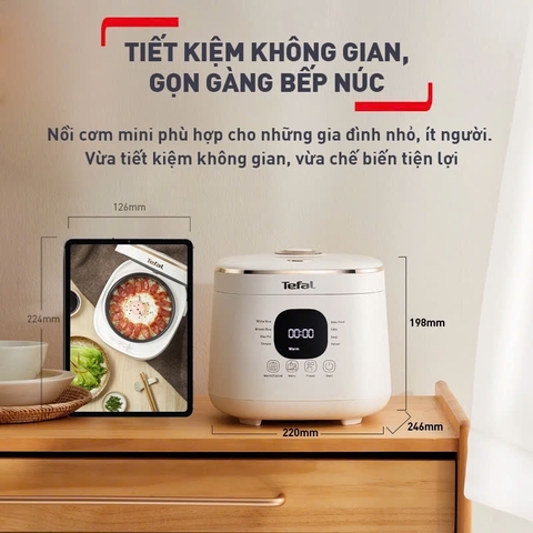 Nồi cơm điện tử Tefal Rice Mate Mini 0.7L RK515168 _ Hàng chính hãng
