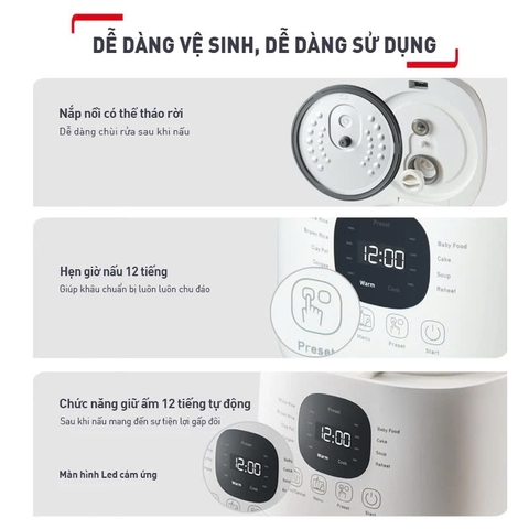 Nồi cơm điện tử Tefal Rice Mate Mini 0.7L RK515168 _ Hàng chính hãng