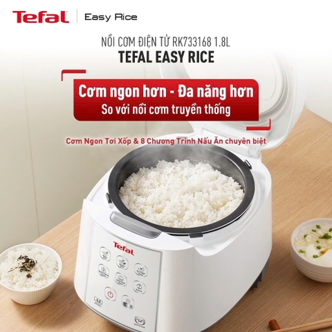 Nồi cơm điện tử Tefal 1.8lít RK733168 - 750W _ Hàng chính hãng