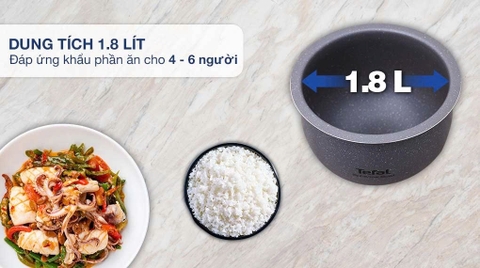 Nồi cơm điện tử Tefal 1.8lít RK733168 - 750W _ Hàng chính hãng