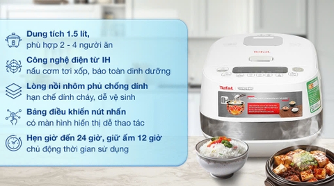 Nồi cơm cao tần Tefal 1.5 lít RK808168 _ Hàng chính hãng
