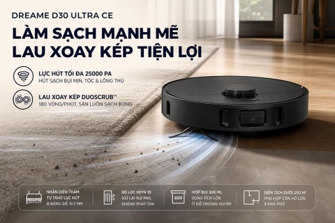 Robot Hút Bụi Lau Nhà Thông Minh Dreame D30 Ultra CE