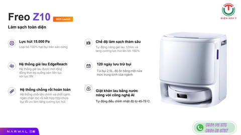 Robot hút bụi lau sàn thông minh Narwal Freo Z10
