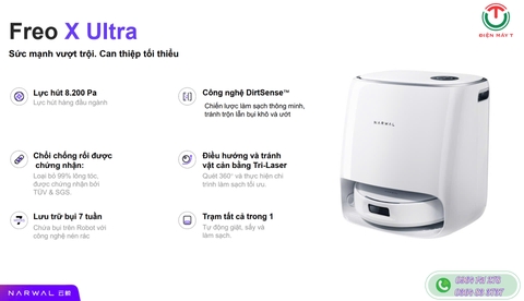 Robot hút bụi lau sàn thông minh Narwal Freo X Ultra