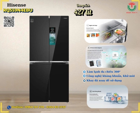 Tủ Lạnh Hisense Inverter 427 Lít RQ559N4EBU