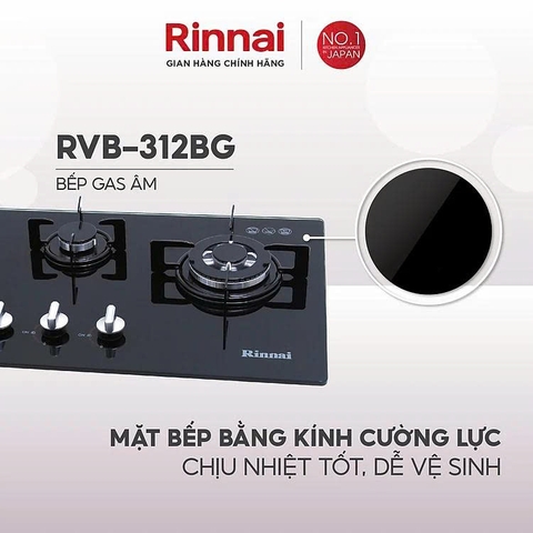 Bếp Gas Âm Rinnai RVB-312BG