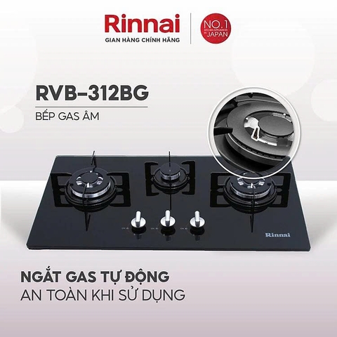 Bếp Gas Âm Rinnai RVB-312BG