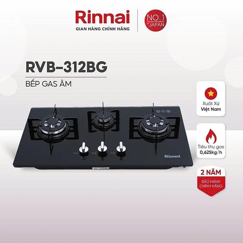 Bếp Gas Âm Rinnai RVB-312BG