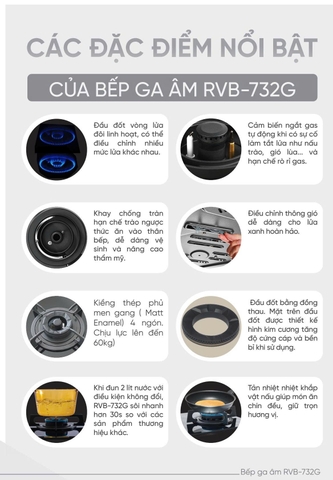 Bếp ga âm Rinnai RVB-732G