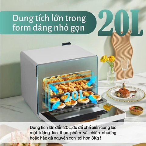 Nồi chiên không dầu kèm hấp 2GOOD S100 - 20 lít