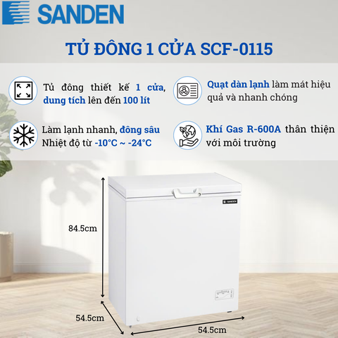 Tủ Đông Sanden 100 Lít SCF-0115