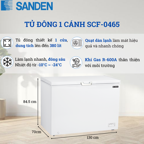 Tủ Đông Sanden 380 Lít SCF-0465