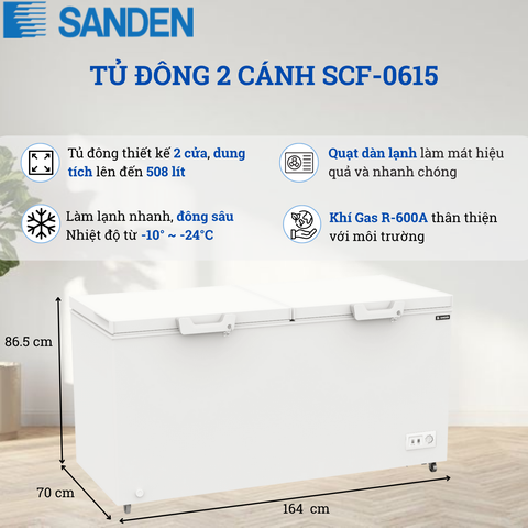Tủ Đông Sanden 508 Lít SCF-0615