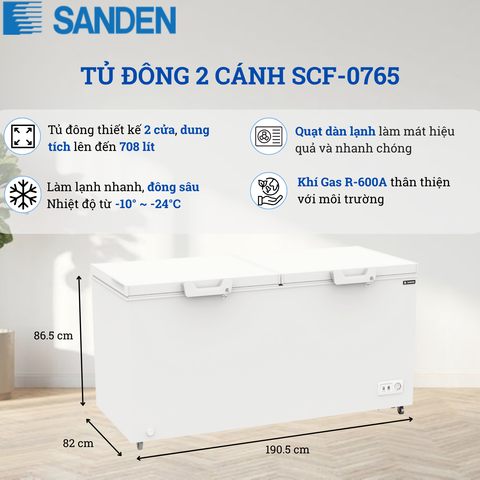 Tủ Đông Sanden 708 Lít SCF-0765