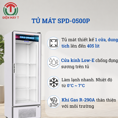 Tủ mát 1 cánh Sanden 394 Lít SPD-0500P