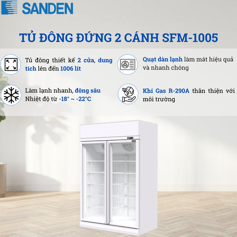 Tủ Đông Sanden 1006 Lít SFM-1005