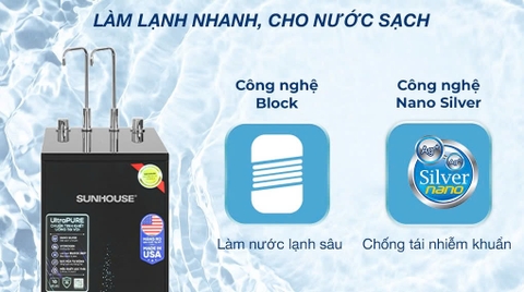 Máy lọc nước RO nóng nguội lạnh Sunhouse UltraPURE SHA76622KL 10 lõi