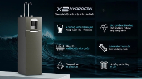 Máy lọc nước RO nóng nguội lạnh Hydrogen Sunhouse UltraX SHA76668SH - 11 lõi