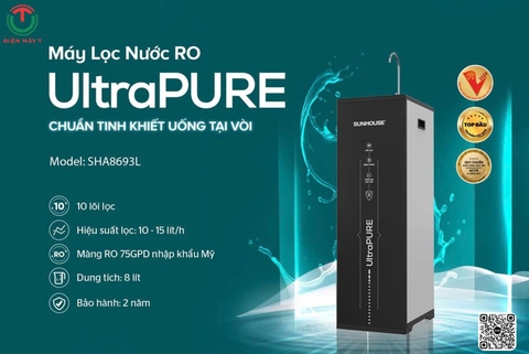 MÁY LỌC NƯỚC RO UltraPURE SUNHOUSE 10 LÕI SHA8693L