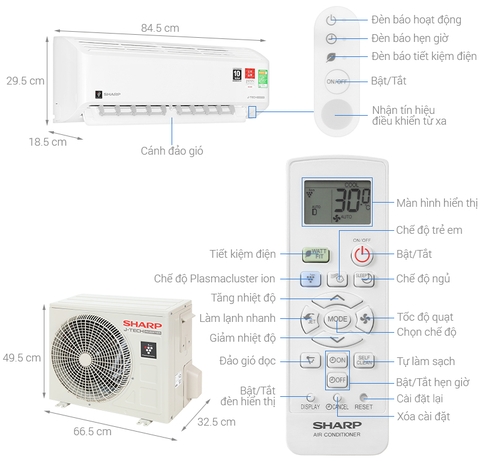 Máy lạnh Sharp Inverter 1 HP AH-XP10DSW