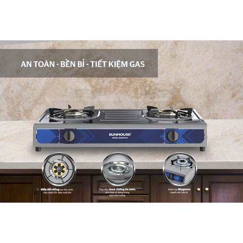 Bếp gas dương inox Sunhouse SHB31012-V