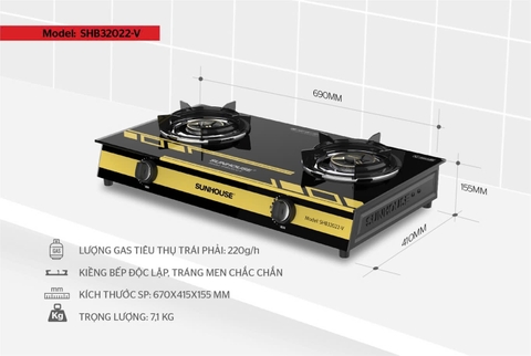 Bếp gas dương Sunhouse SHB32022-V