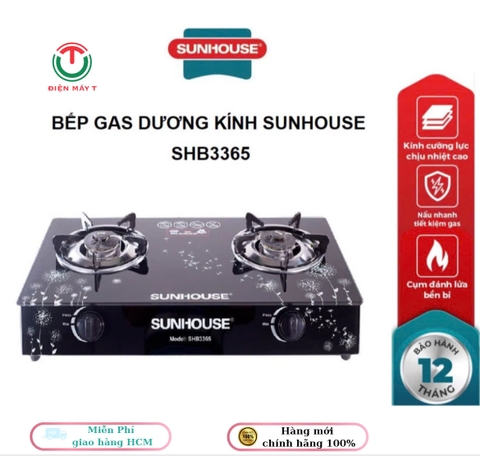 BẾP GAS DƯƠNG KÍNH SUNHOUSE SHB3365