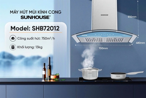 MÁY HÚT MÙI KÍNH CONG SUNHOUSE SHB72012