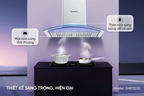 Máy hút mùi kính cong Sunhouse SHB72032