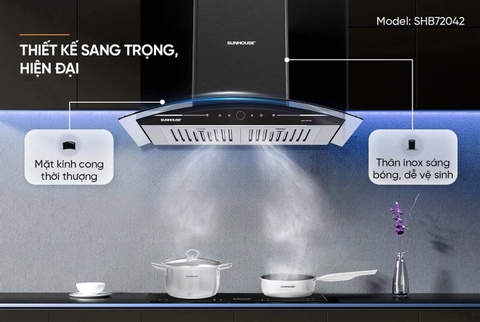 MÁY HÚT MÙI KÍNH CONG SUNHOUSE SHB72042