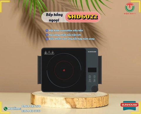 BẾP HỒNG NGOẠI HAI VÒNG NHIỆT SUNHOUSE SHD6022
