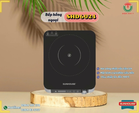 BẾP HỒNG NGOẠI HAI VÒNG NHIỆT SUNHOUSE SHD6024