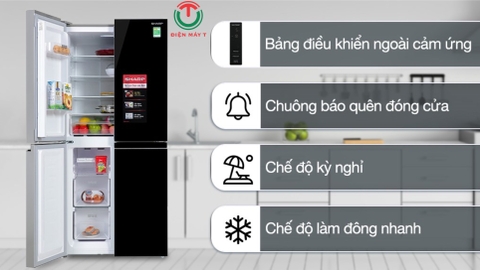 Tủ lạnh Sharp Inverter 362 lít Multi Door SJ-FX420VG-BK